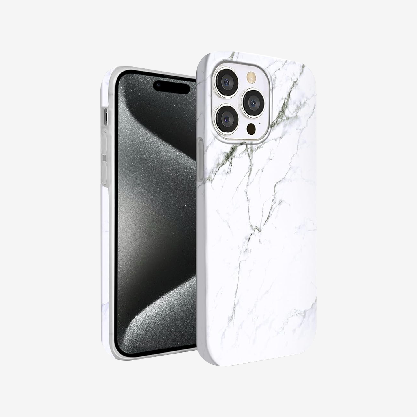 Case and Cover iPhone 15 Pro White Front and Back View Pearl GrunX in India