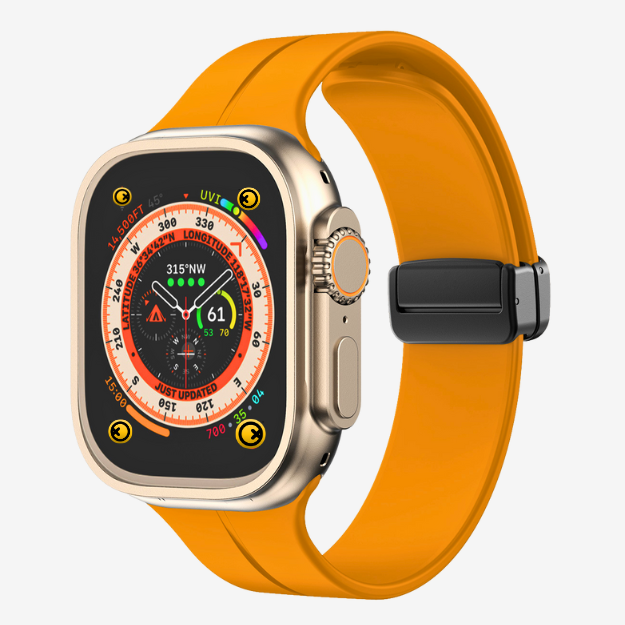 Watch Strap and Watch Band Apple Apple Watch Series 9, 8, 7, 6, 5, 4, 3, 2, 1,Se, Ultra & Ultra 2 38/40/41mm 42/44/45/49mm Yellow Photo With Description Of Compatible Strap Prime GrunX in India