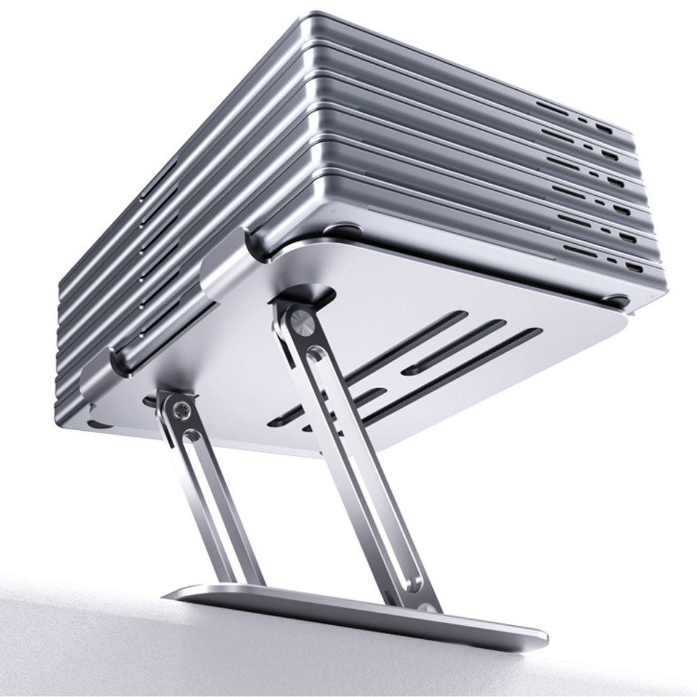 Laptop and iPad Stand Macbook & iPad Laptop Adjustable Silver Weight-Bearing Capacity Of Stand Rock GrunX in India
