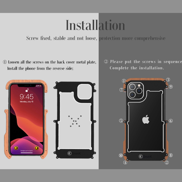 Case and Cover iPhone 14 Pro Black Woody Aviation-Grade Rocket GrunX in India