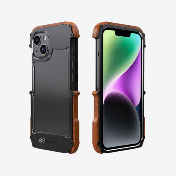 Case and Cover iPhone 15 Pro Black Left and Right View Rocket GrunX in India