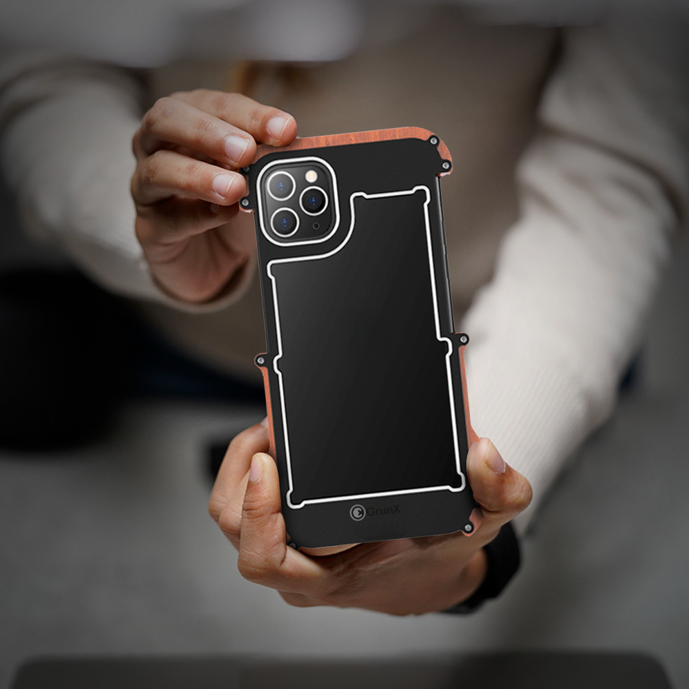 Case and Cover iPhone 16 Pro Black Man Showcasing Back View Rocket GrunX in India