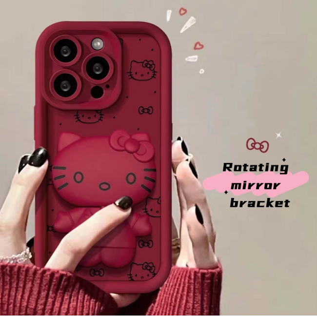 Case and Cover iPhone 15 Plus, 15 Pro, 15 Pro Max Red Mirror View Rose GrunX in India