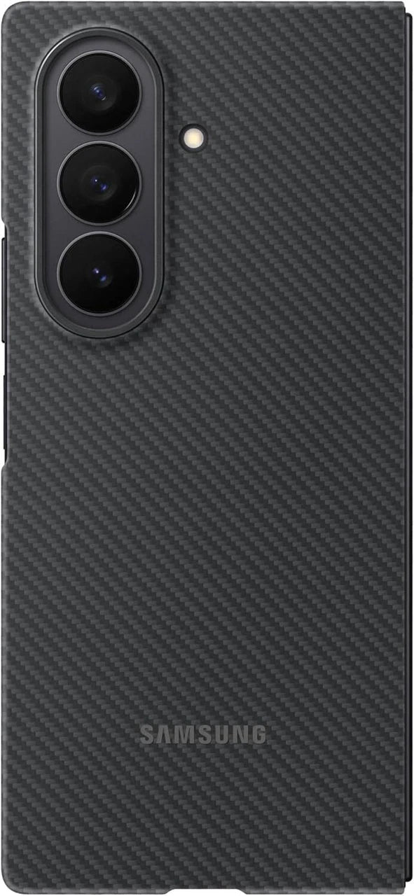 Premium Carbon Fiber Back Cover for Samsung Galaxy Z Fold 7 - Black Shockproof Case with Camera Protection