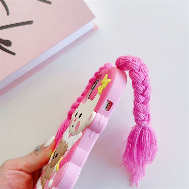 Case and Cover iPhone 13, 13 Pro Max Pink and White Side View Sandra GrunX in India