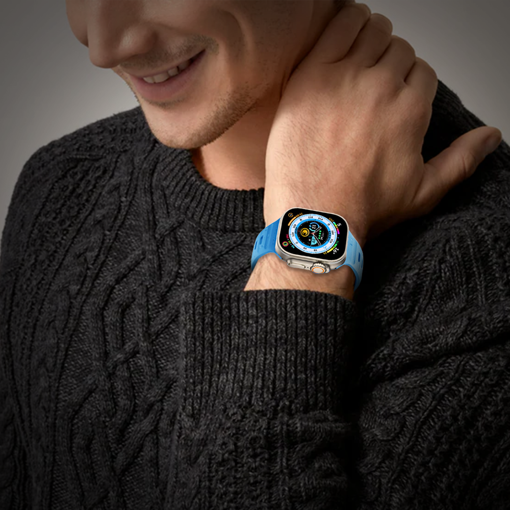 Watch Strap and Watch Band Apple Apple Watch Ultra Series 1 & 2 42/44/45/49mm Blue Secure and Comfortable Fit Sigma GrunX in India
