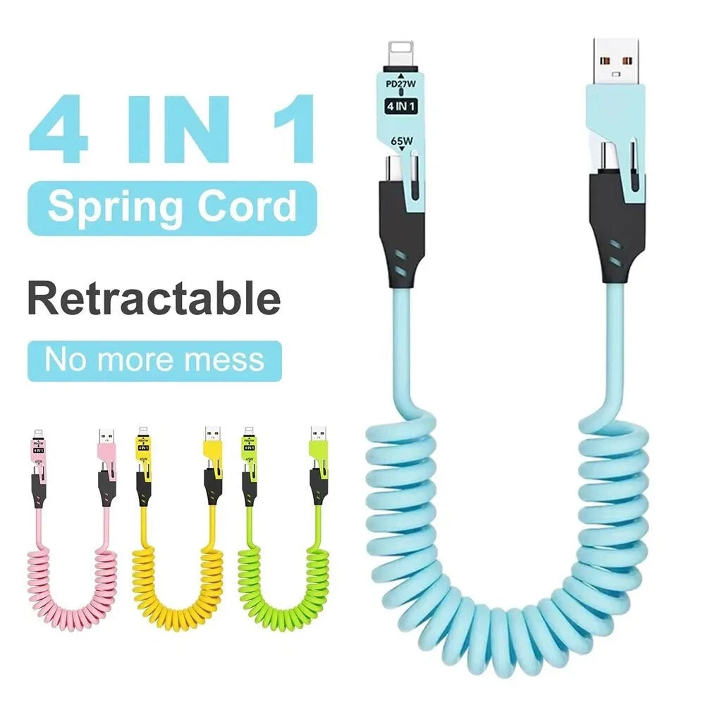 they avoid repetition, stay under limits, and cover functionality (fast charging, 65W, 480Mbps), design (spring, coiled, adjustable), and compatibility (iPhone, Android, USB-A, Lightning, Type-C).