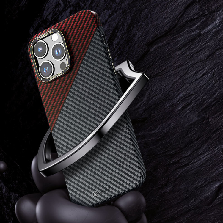 Case and Cover iPhone 12 Pro Black and Red Carbon Fiber Material Titanic GrunX in India