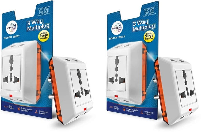 Wipro 3 Way Multiplug Adaptor with 1 Universal Sockets