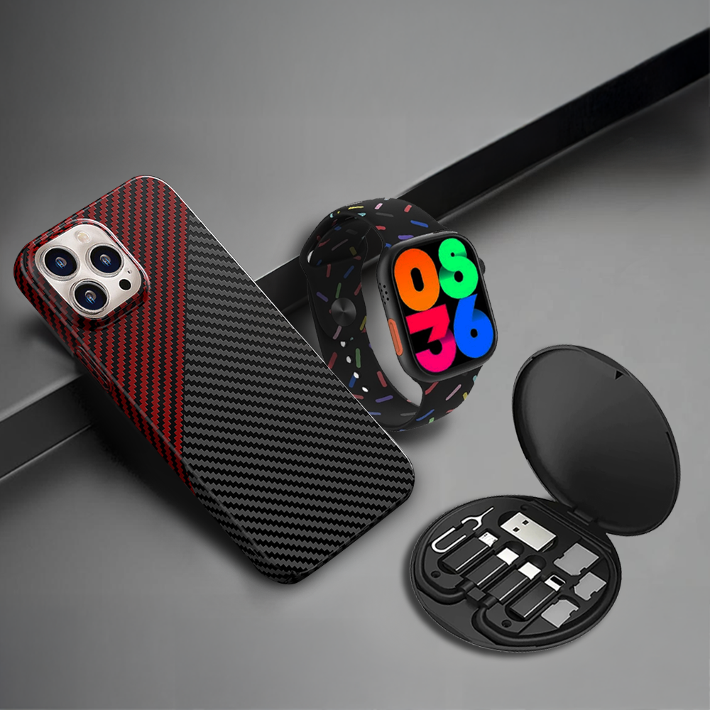 Traveller - Tech Bundle – Carbon iPhone Case, Watch Strap & 6-in-1 Charger