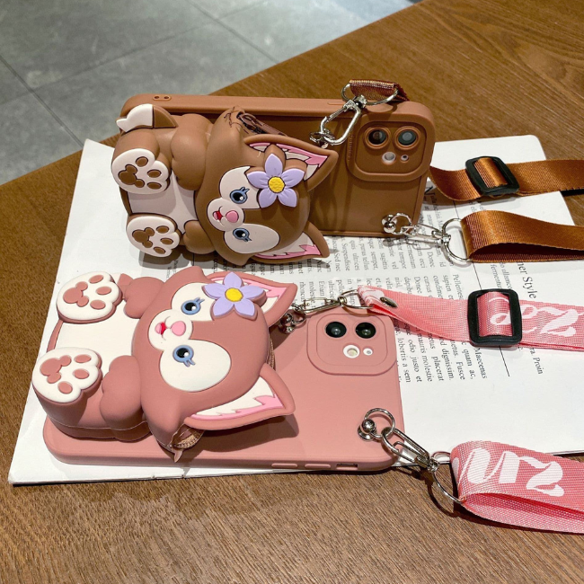 Case and Cover iPhone 14 Brown Crossbody Strap Valentine GrunX in India