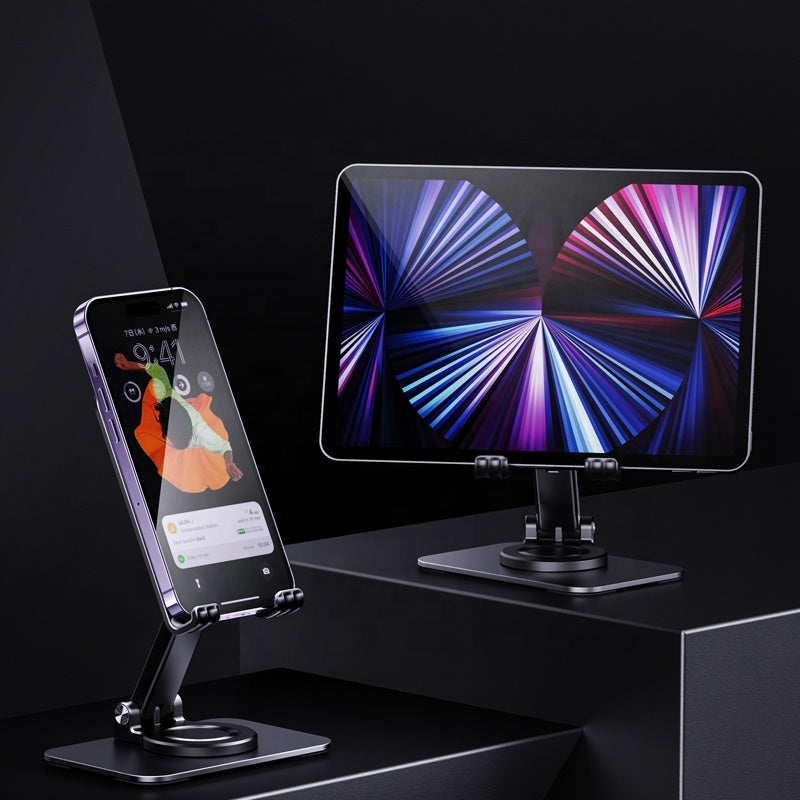 Vista Stand in folded position, showcasing its portable and space-saving design – available at GrunX