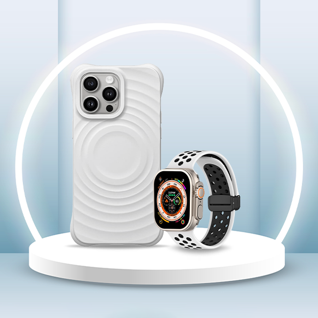 White Love - iPhone & Apple Watch Bundle – Minimalist Tech Gift Set