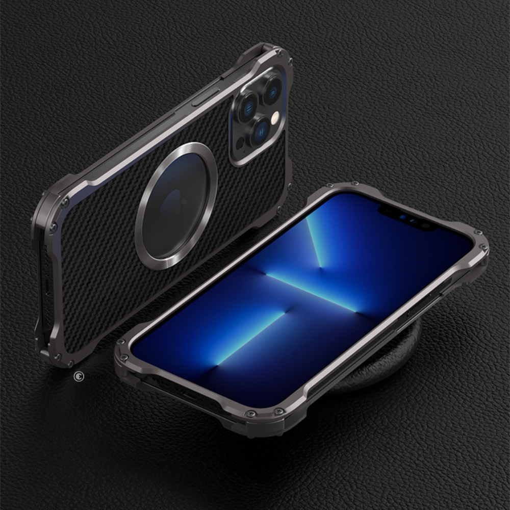 Camera protection view of the Xman case with a raised CD ring bezel, ensuring maximum lens safety for the iPhone 15 Pro Max camera.
