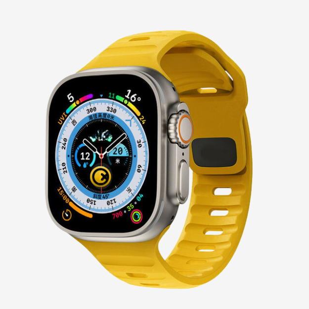 Watch Strap and Watch Band Apple Apple Watch Ultra Series 1 & 2 42/44/45/49mm Yellow Magnetic Soft Silicone Yahoo GrunX in India