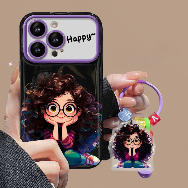 Case and Cover iPhone 14, 14 Plus, 14 Pro, 14 Pro Max Purple Curly Hair Girl Zoya GrunX in India