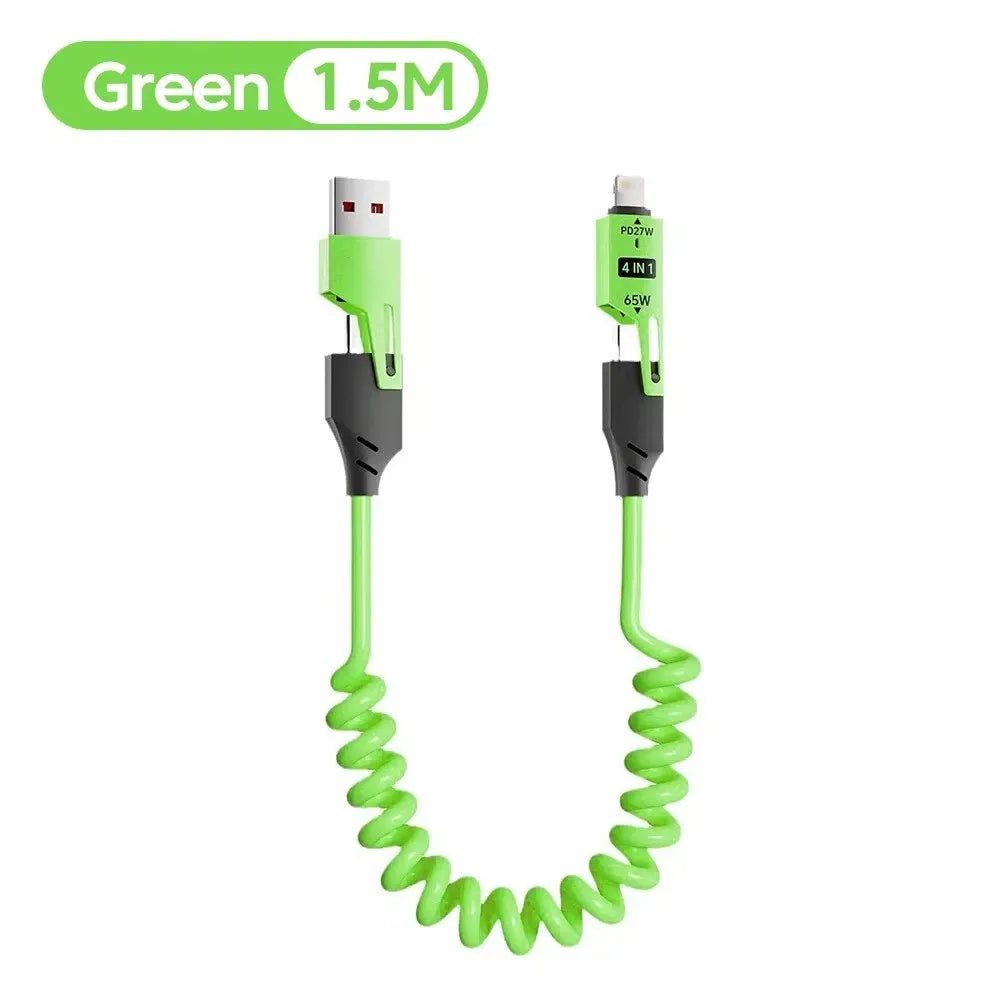 they avoid repetition, stay under limits, and cover functionality (fast charging, 65W, 480Mbps), design (spring, coiled, adjustable), and compatibility (iPhone, Android, USB-A, Lightning, Type-C).