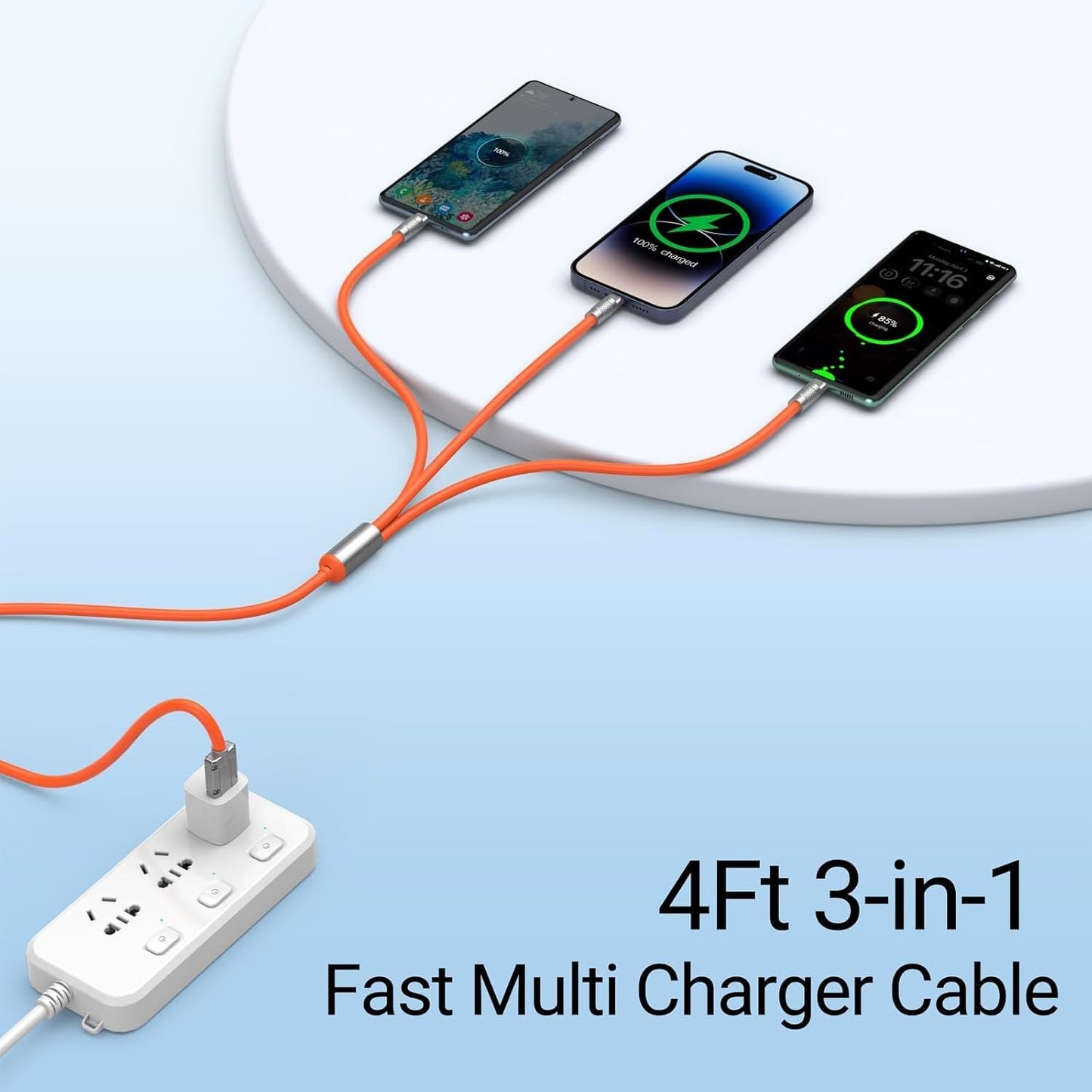 Triglo - 120 watt 3-in-1 Fast Charging Cable