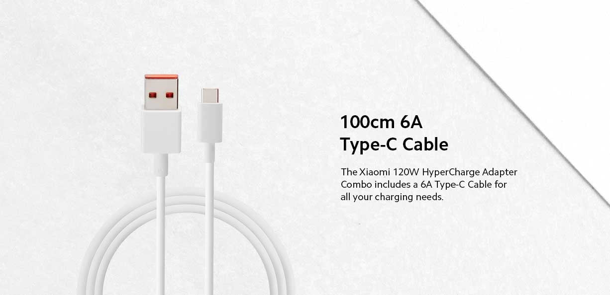 Xiaomi 120W HyperCharge Adapter Combo with USB-C Cable
