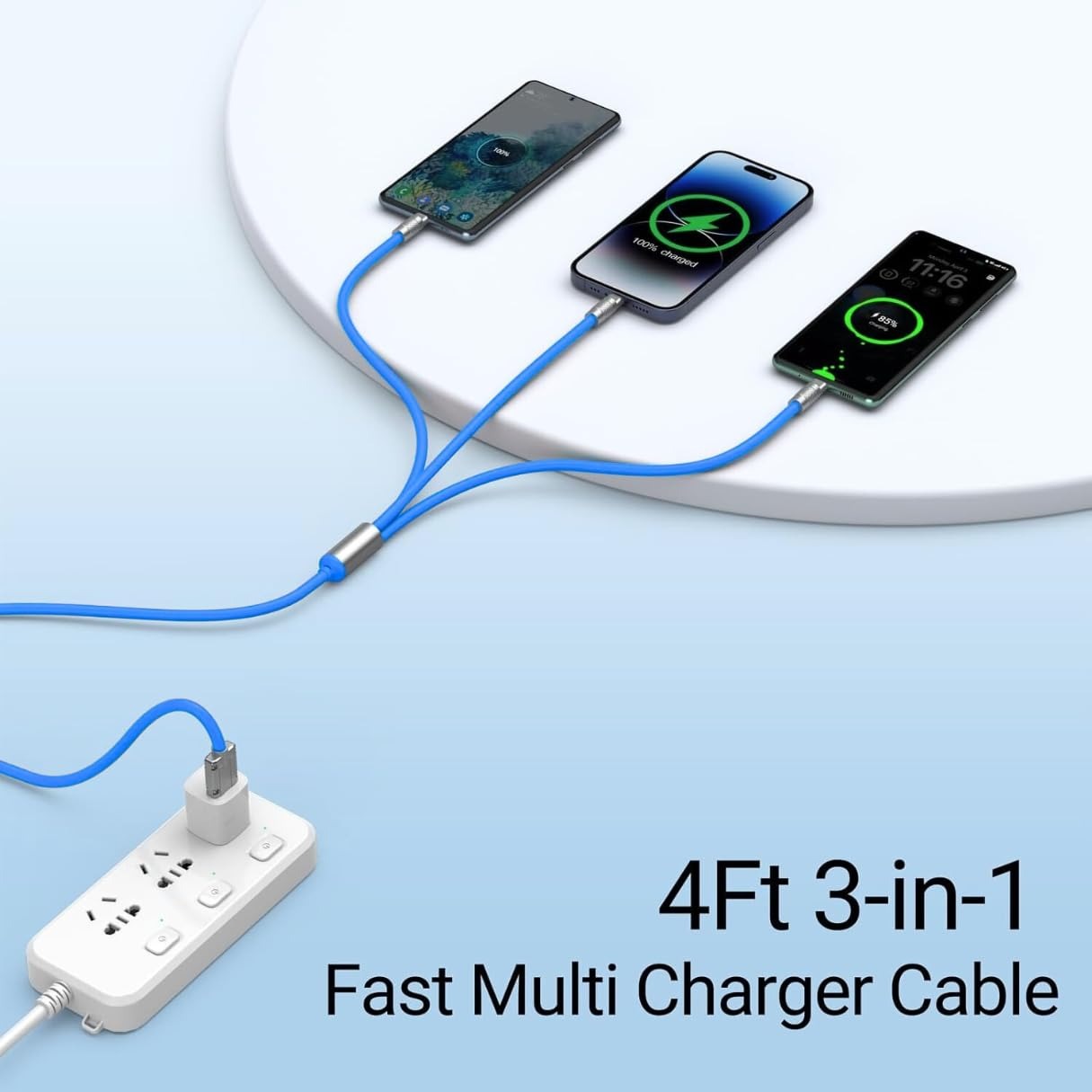 Triglo - 120 watt 3-in-1 Fast Charging Cable