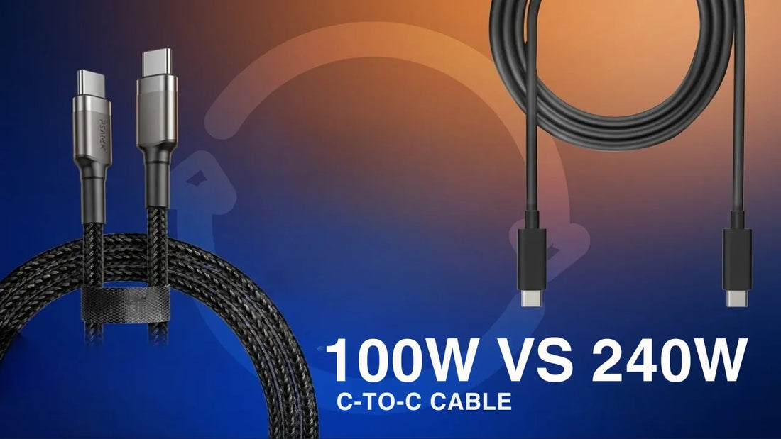 100W vs 240W USB-C cable comparison, USB-C fast charging cable, USB Power Delivery charging cable for laptops, smartphones, and high-power devices
