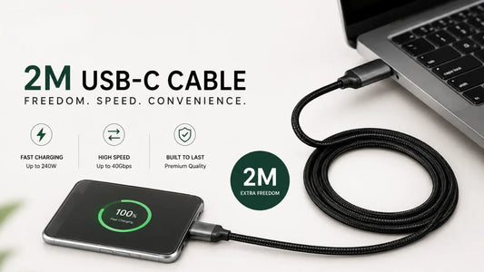 GrunX USB type c cable 2m MacBook laptop smartphone tablet charging solution India