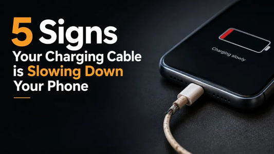 5 Signs Your Charging Cable is Slowing Down Your Phone-frayed USB cable plugged into smartphone showing Charging Slowly notification-GrunX 