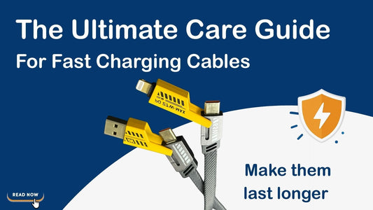 Ultimate care guide for fast charging cables showing tips to prevent fraying and extend cable lifespan by GrunX India