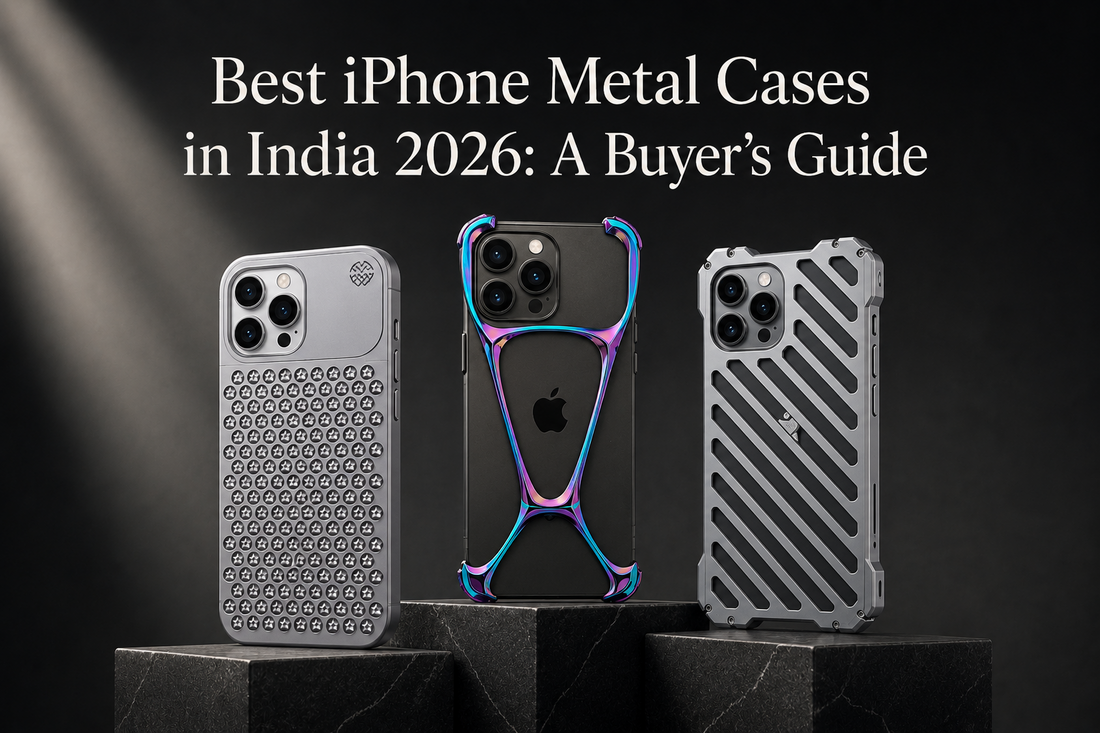 Premium metal iPhone cases featuring Stylish Metal iPhone Case With Strong Protection, Rainbow Glow Frameless Metal iPhone Case, and Mac Pro Design Rimless Metal iPhone Case with strong edge protection and a sleek premium finish cases complete guide