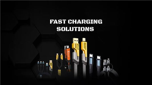 Fast charging cables and accessories including multi device cable, USB-C charger, and organized tech setup for everyday use and travel convenience