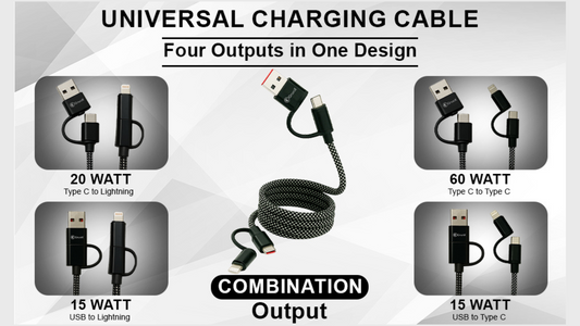 Magnetic multi pin charging cable with interchangeable connectors, 360 degree rotating tip and universal compatibility for iPhone Android devices