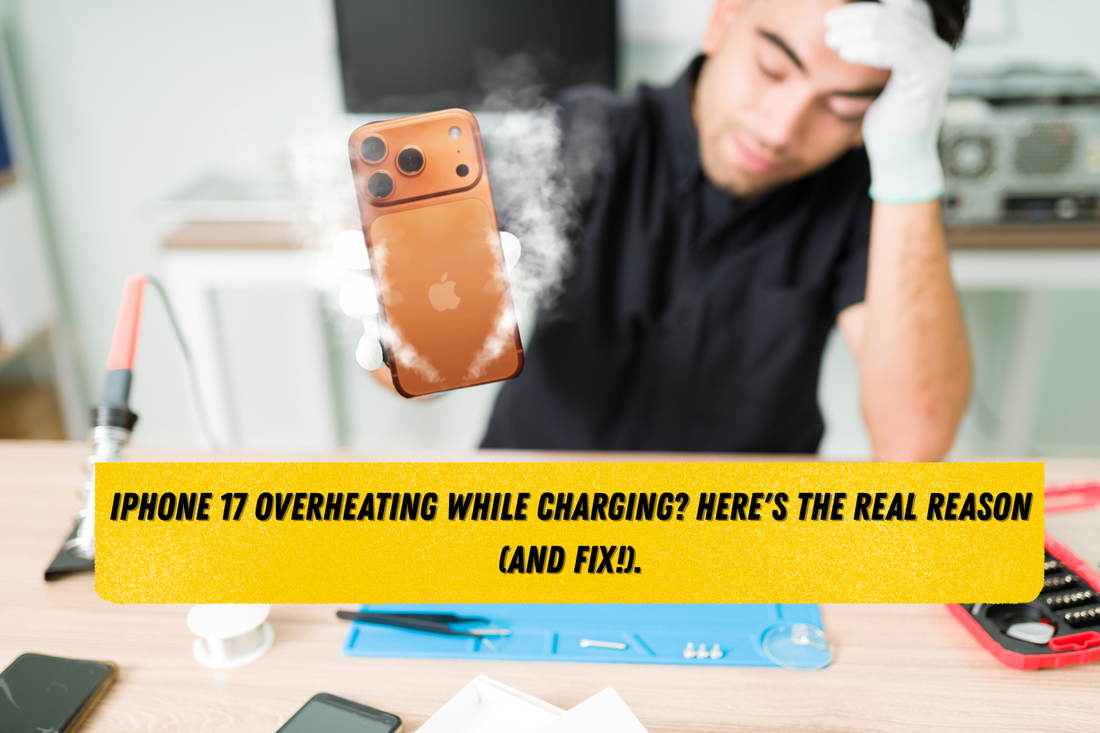 iPhone 17 overheating while charging showing real causes like cheap cables and background apps with GrunX certified cable fix solutions India
