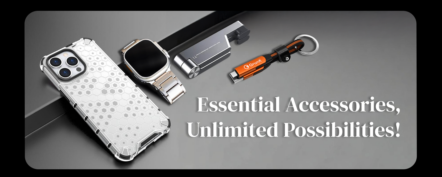 Best tech accessories ₹1500 to ₹2000 in India – fast charging cables, PD chargers and premium gadgets by GrunX