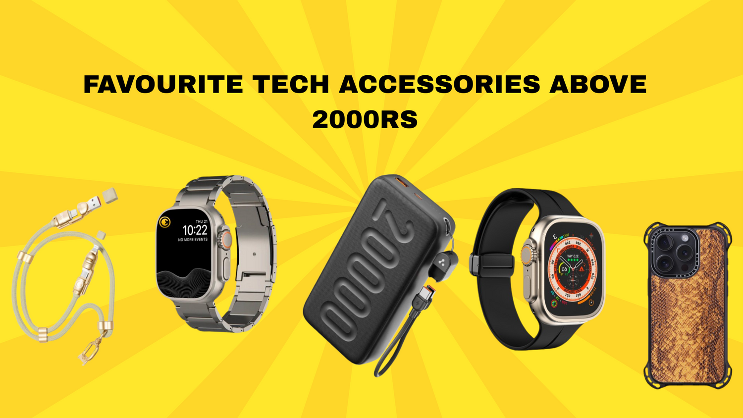 Premium tech accessories above ₹2000 in India – fast charging cables, PD chargers and advanced gadgets by GrunX