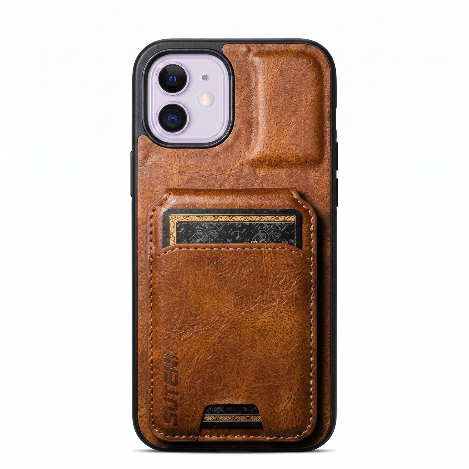 iPhone 11 leather wallet cases with card holder stand available at GRUNX In India