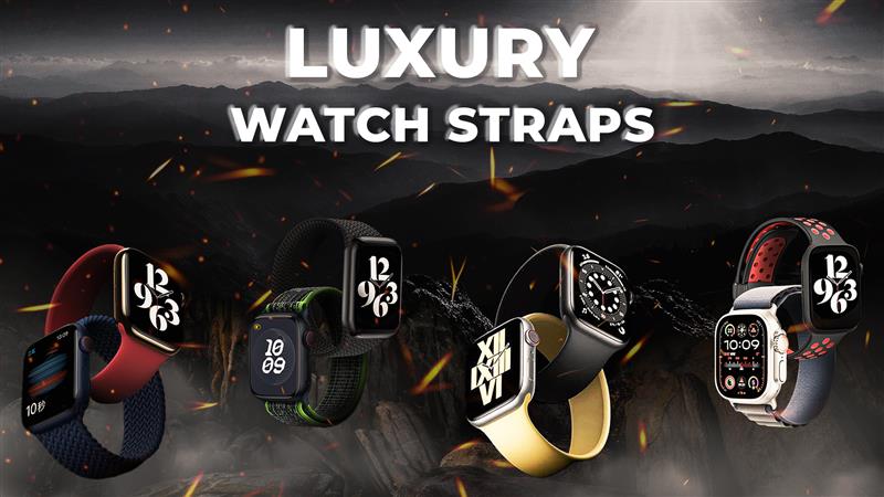 GRUNX complete Apple Watch straps collection featuring silicone sport bands, genuine leather straps, stainless steel loops, nylon sport loops and designer bands compatible with all Apple Watch series and sizes