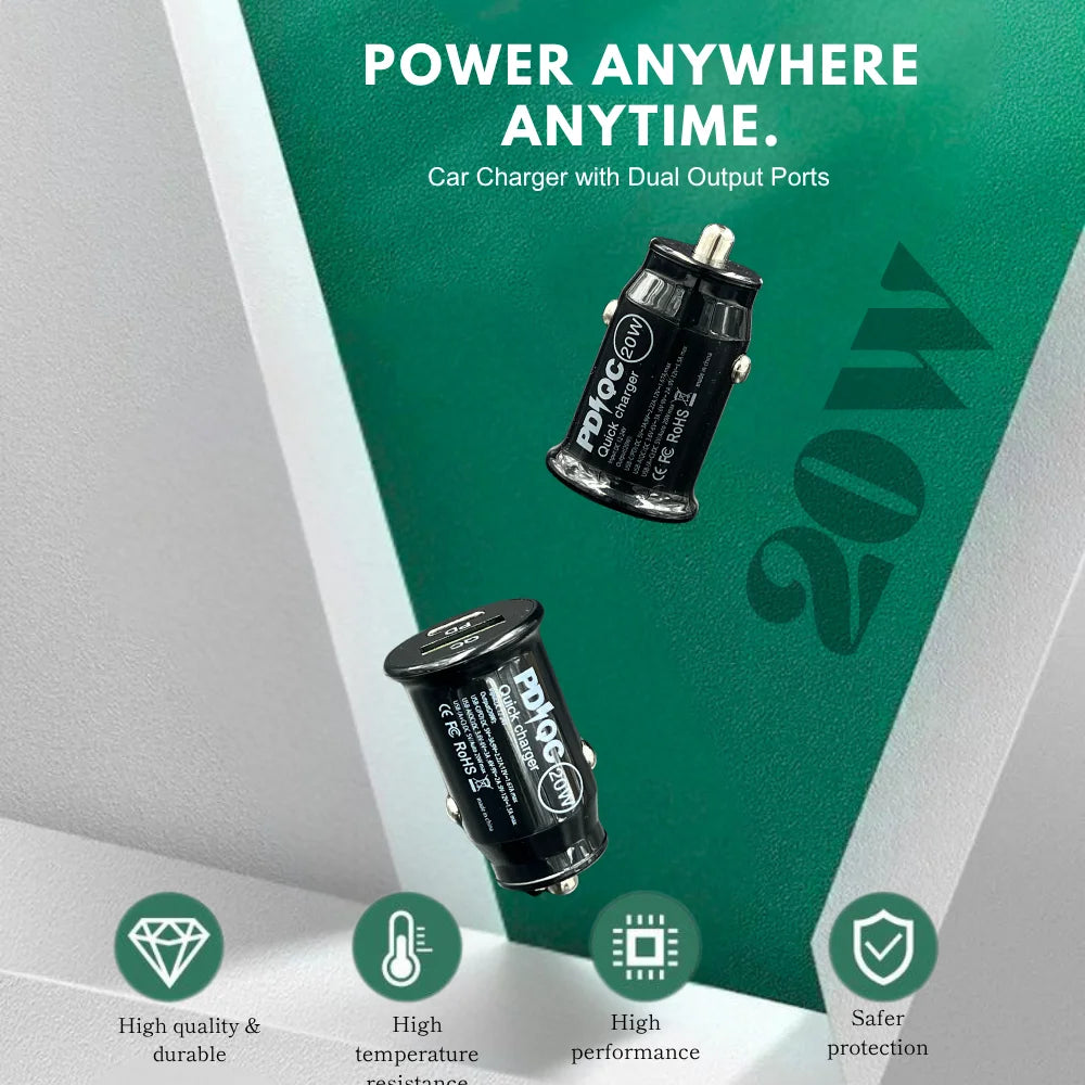 Cool - Smart Car Charger 20W Dual Ports 3.1a - Black