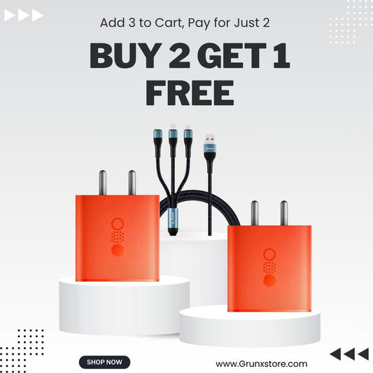 Buy Nothing 65w GaN Fast Charging Adapter & Get Object 3 in 1 Charging Cable Free!