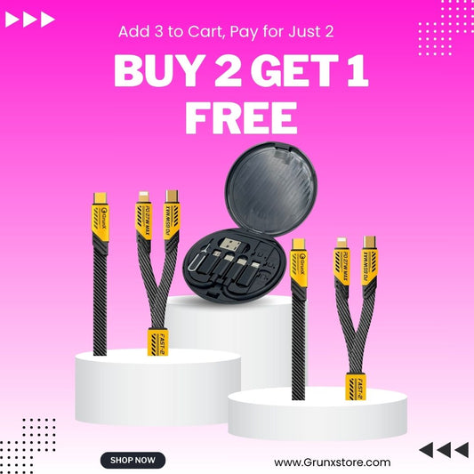 Buy Daily 2 in 1 Fast Charging Cable (65w)  & Get Stuff All in one 60w Fast charging Travel Set Free!