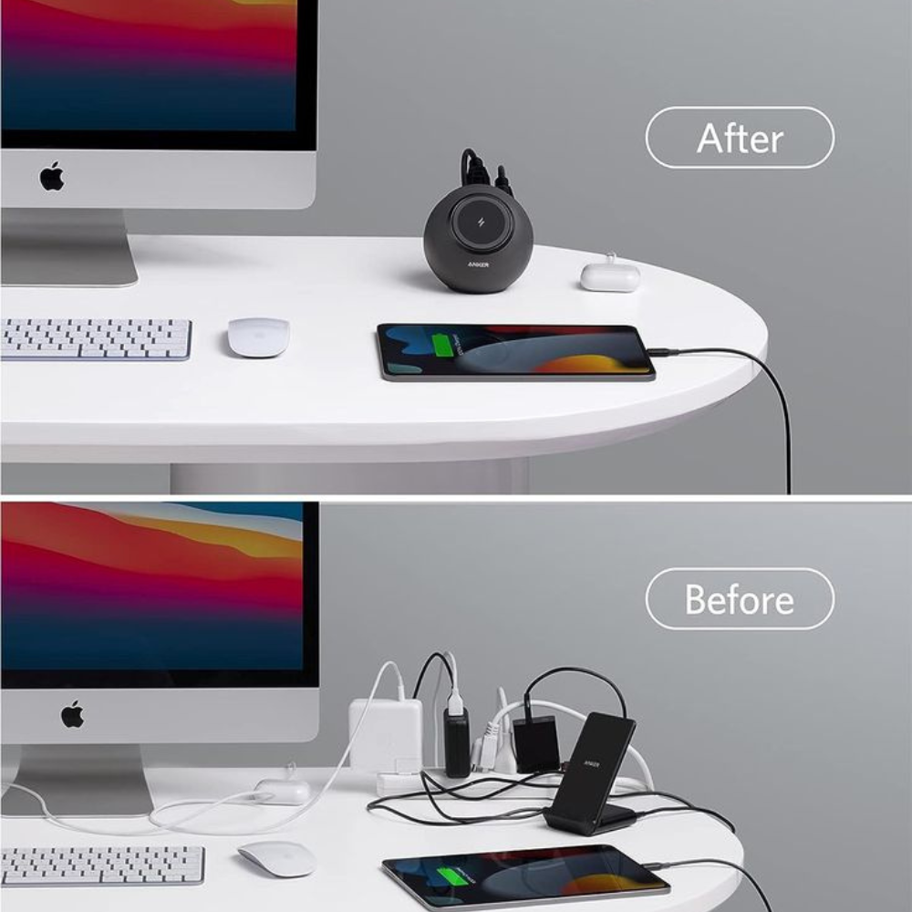 GRUNX Flash 100W cable connected to MacBook laptop showing full-speed charging in modern workspace India