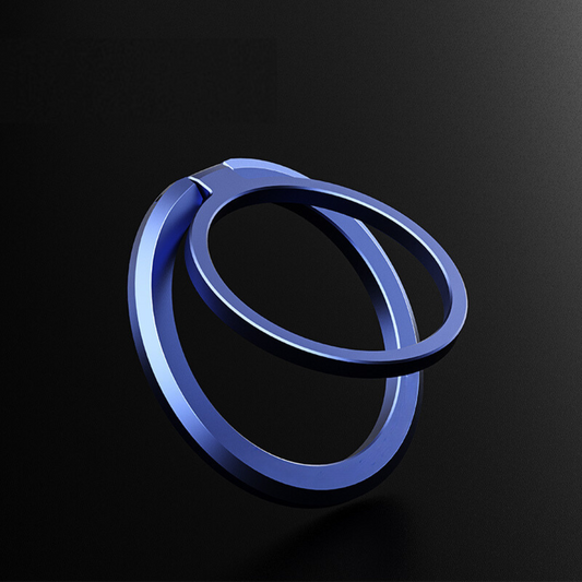 Moon -  Magnetic Aluminium Ring iPhone Holder & Stand - Blue