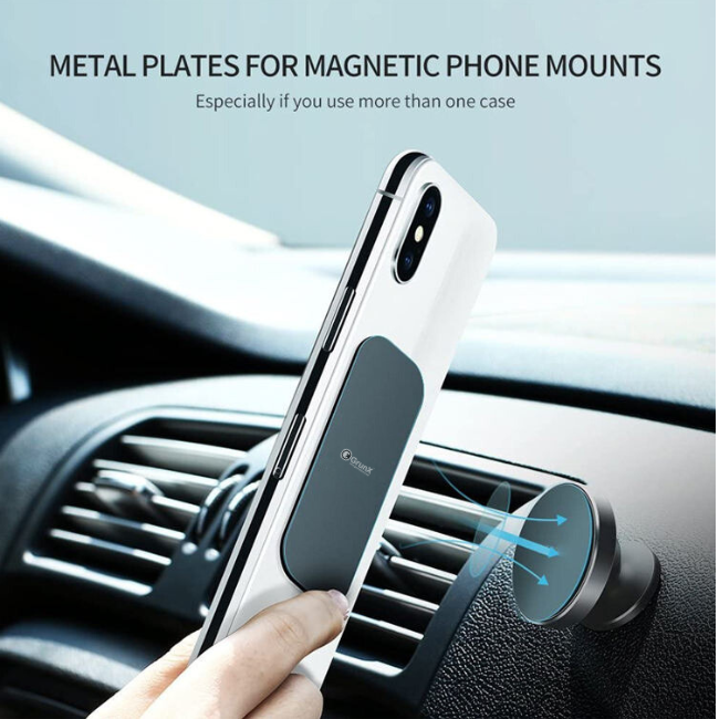 Buzz - Mount Metal Plate with 3M Adhesive for Magnetic Car Mount - Black