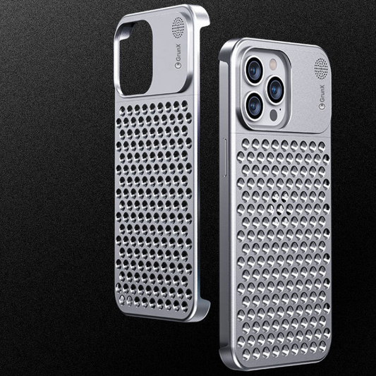 Tesla - Unique Shockproof Aluminium iPhone Case - Silver & Gray