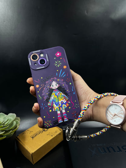 Multicolor Woven Phone Wrist Strap with Metal Detachable Connector and Phone Patch