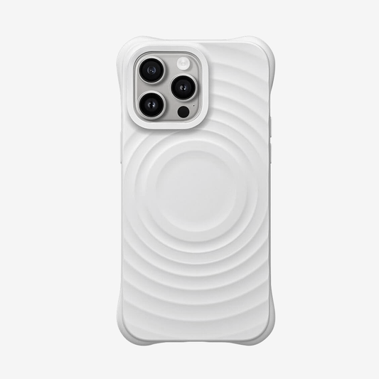 Snow - 3D Wave Pattern Liquid Silicon iPhone Case - White