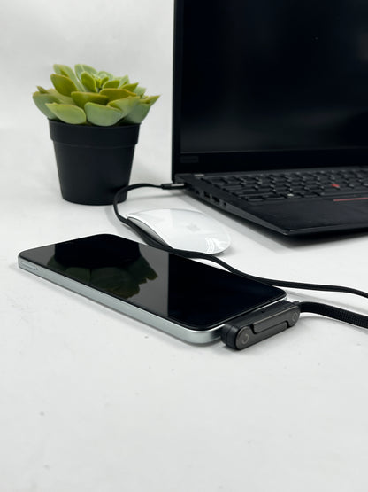 240W Type-C to Type-C Ultra Fast Charging Data Cable with Invisible Stand Nylon Braided 1.5 Metre - GrunX Store India