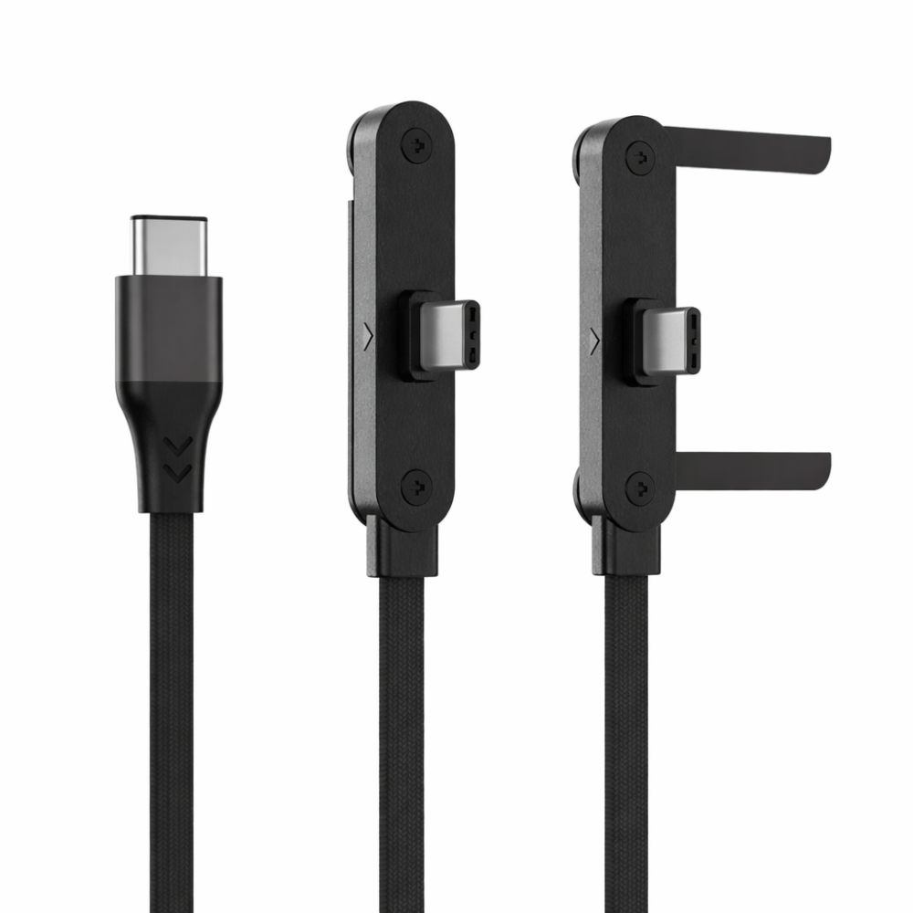 240W Type-C to Type-C Ultra Fast Charging Data Cable with Invisible Stand Nylon Braided 1.5 Metre - GrunX Store India
