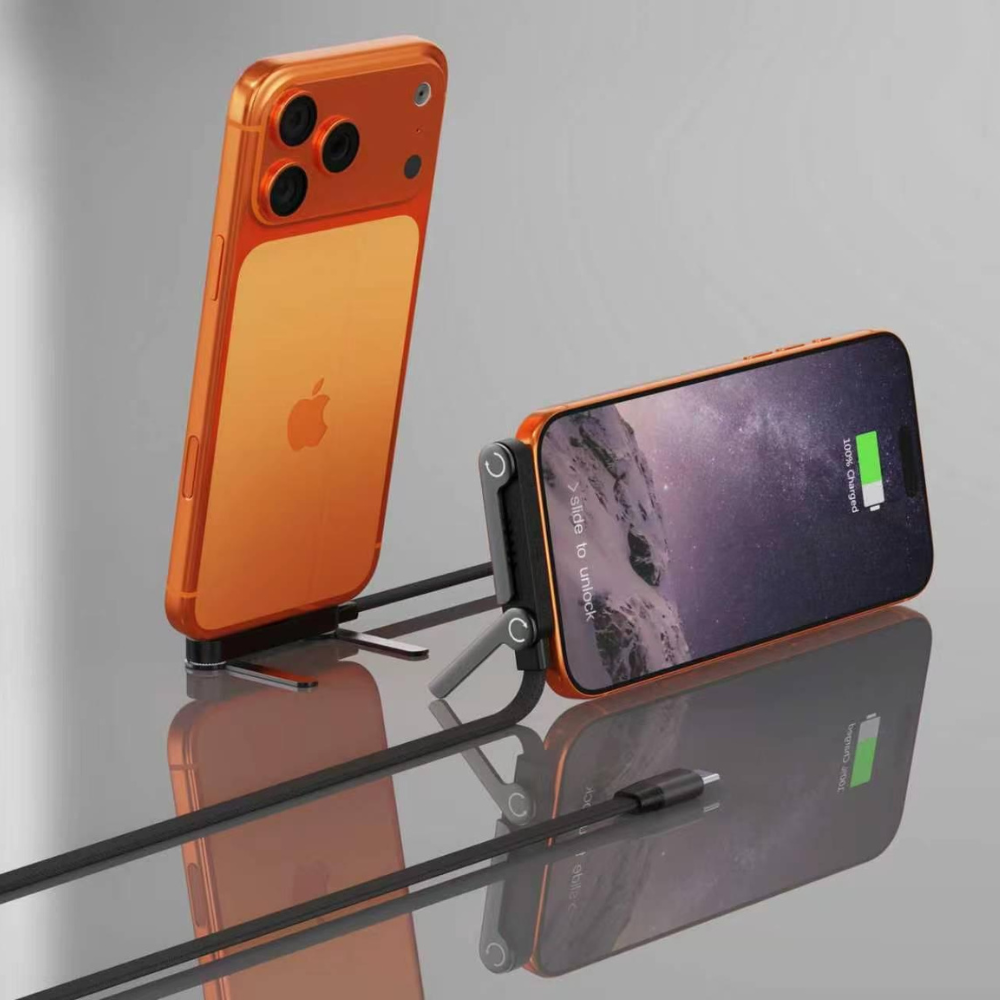 240W Type-C to Type-C Ultra Fast Charging Data Cable with Invisible Stand Nylon Braided 1.5 Metre - GrunX Store India