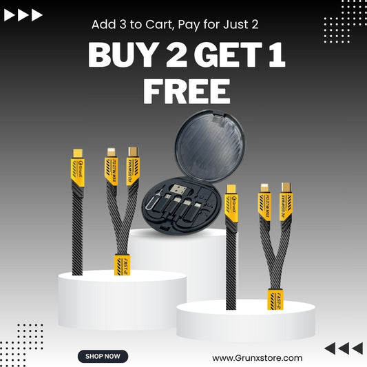 Buy Daily 2 in 1 Fast Charging Cable (65w)  & Get Stuff All in one 60w Fast charging Travel Set Free!