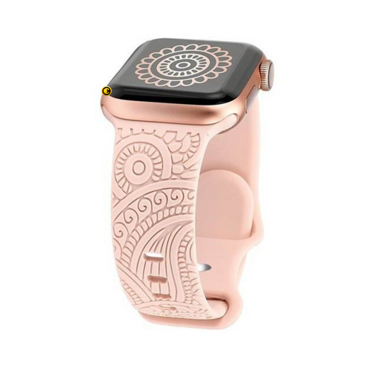 Barbie - Engraved Pattern Apple Watch Strap - Pink